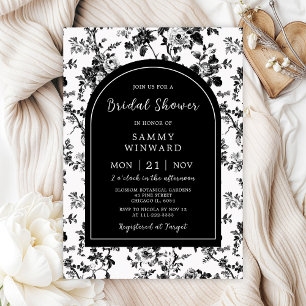 Invitation Mariage Chinoiserie Antique Noir