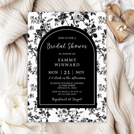 Invitation Mariage Chinoiserie Antique Noir