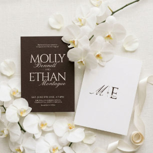 Invitation Mariage Chocolat Brun Vieille Fortune