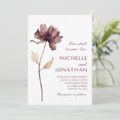 Invitation Mariage chrétien à fleurs sauvages de Bourgogne mo (Debout devant)