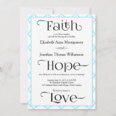Invitation Mariage chrétien contemporain bleu vert simple (Devant)