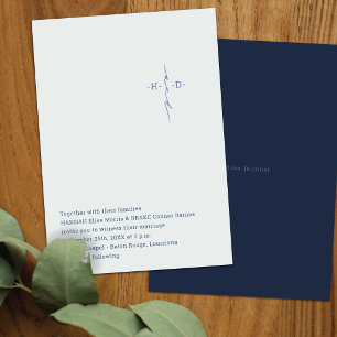 Invitation Mariage Chrétien Croix des Initiales du Couple B