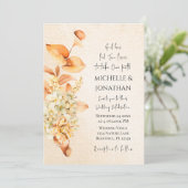 Invitation Mariage chrétien de crème orange brûlée (Debout devant)