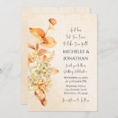 Invitation Mariage chrétien de crème orange brûlée (Devant / Derrière)