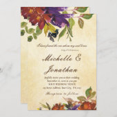 Invitation Mariage Chrétien de l'automne de l'automne de l'or (Devant / Derrière)