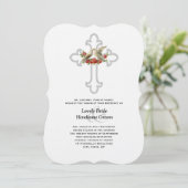 Invitation Mariage chrétien de Lovebirds Red Roses (Debout devant)