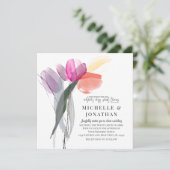 Invitation Mariage chrétien des tulipes de lavande rose moder (Debout devant)