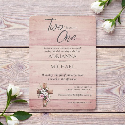 Invitation Mariage chrétien Deux deviennent un