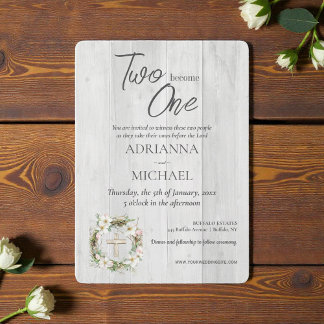Invitation Mariage chrétien Deux en Un