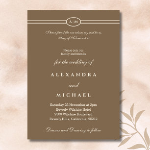 Invitation Mariage Chrétien Élégant avec Verset Biblique Marr