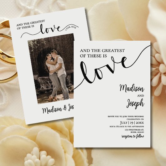 Invitation Mariage Chrétien Élégant Typographie Simple