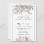 Invitation Mariage chrétien Lavender Blush Floral Grey Frame (Devant)
