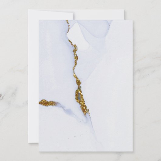 Invitation Mariage chrétien moderne Dusty Blue et Gold (Dos)