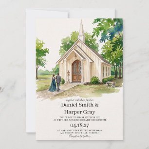Invitation Mariage chrétien traditionnel à la chapelle à l'aq