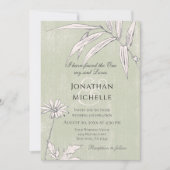 Invitation Mariage chrétien végétal rose vert (Devant)
