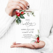 Invitation Mariage Christmas Greenery & Red Berries