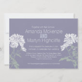 Invitation Mariage chrysanthemum gris blanc reprogrammé (Dos)