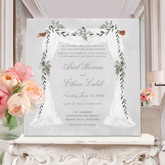 Invitation Mariage Chuppah de la branche d'olivier