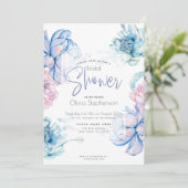 Invitation Mariage | Ciel Bleu et Bubblegum Pink Peonies (Debout devant)