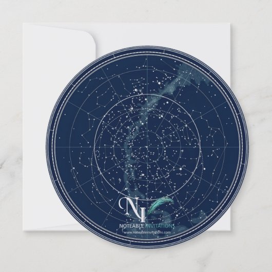 Invitation Mariage ciel de nuit Constellation (Dos)