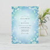 Invitation Mariage Ciel Fleurissant Azur (Debout devant)