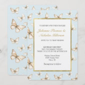 Invitation Mariage Cieux Bleus & Papillons (Devant / Derrière)
