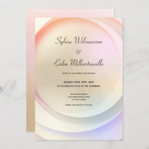 Invitation Mariage circulaire Rainbow Pastel doux