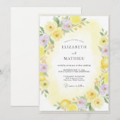 Invitation Mariage Citron Amalfi Jaune (Devant / Derrière)