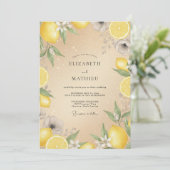 Invitation Mariage Citron Champagne Doux Eucalyptus (Debout devant)