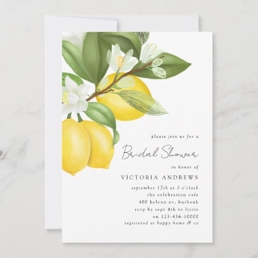 Invitation Mariage Citron Citrus (Devant)