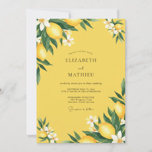 Invitation Mariage Citron Citrus Eucalyptus Lumineux