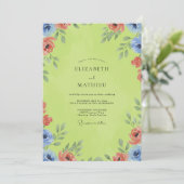 Invitation Mariage Citron Corail Petale (Debout devant)