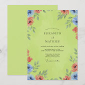 Invitation Mariage Citron Corail Petale (Devant / Derrière)
