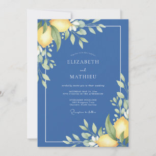 Invitation Mariage Citron Eucalyptus Citrus Céruléen
