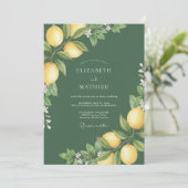 Invitation Mariage Citron Eucalyptus Jaune Olive (Debout devant)
