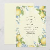 Invitation Mariage Citron Eucalyptus Jaune Pâle (Devant / Derrière)