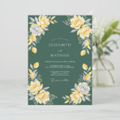 Invitation Mariage Citron Eucalyptus Or Moutarde (Debout devant)