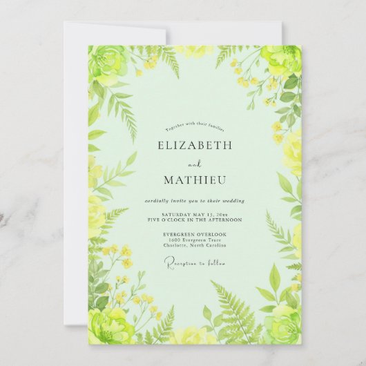 Invitation Mariage Citron Fern (Devant)