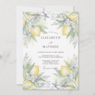Invitation Mariage Citron Feuille d'Argent