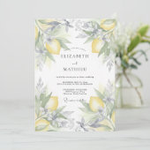 Invitation Mariage Citron Feuille d'Argent (Debout devant)