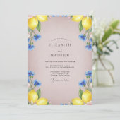 Invitation Mariage Citron Jaune Eucalyptus (Debout devant)