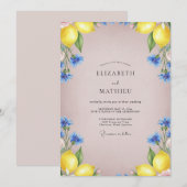 Invitation Mariage Citron Jaune Eucalyptus (Devant / Derrière)