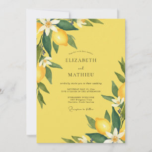 Invitation Mariage Citron Jaune Eucalyptus Apaisé