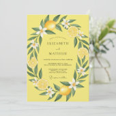 Invitation Mariage Citron Jaune Eucalyptus Citrus (Debout devant)