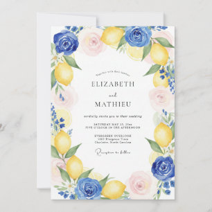 Invitation Mariage Citron Jaune Eucalyptus Doux