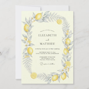 Invitation Mariage Citron Jaune Eucalyptus Muted