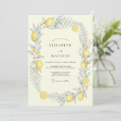 Invitation Mariage Citron Jaune Eucalyptus Muted (Debout devant)