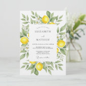 Invitation Mariage Citron Jaune Verdoyant (Debout devant)