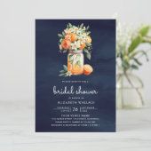 Invitation Mariage Citron Orange Bleu Marine Pot en Verre (Debout devant)