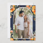 Invitation Mariage Citron Orange Bleu Marine Pot en Verre (Dos)